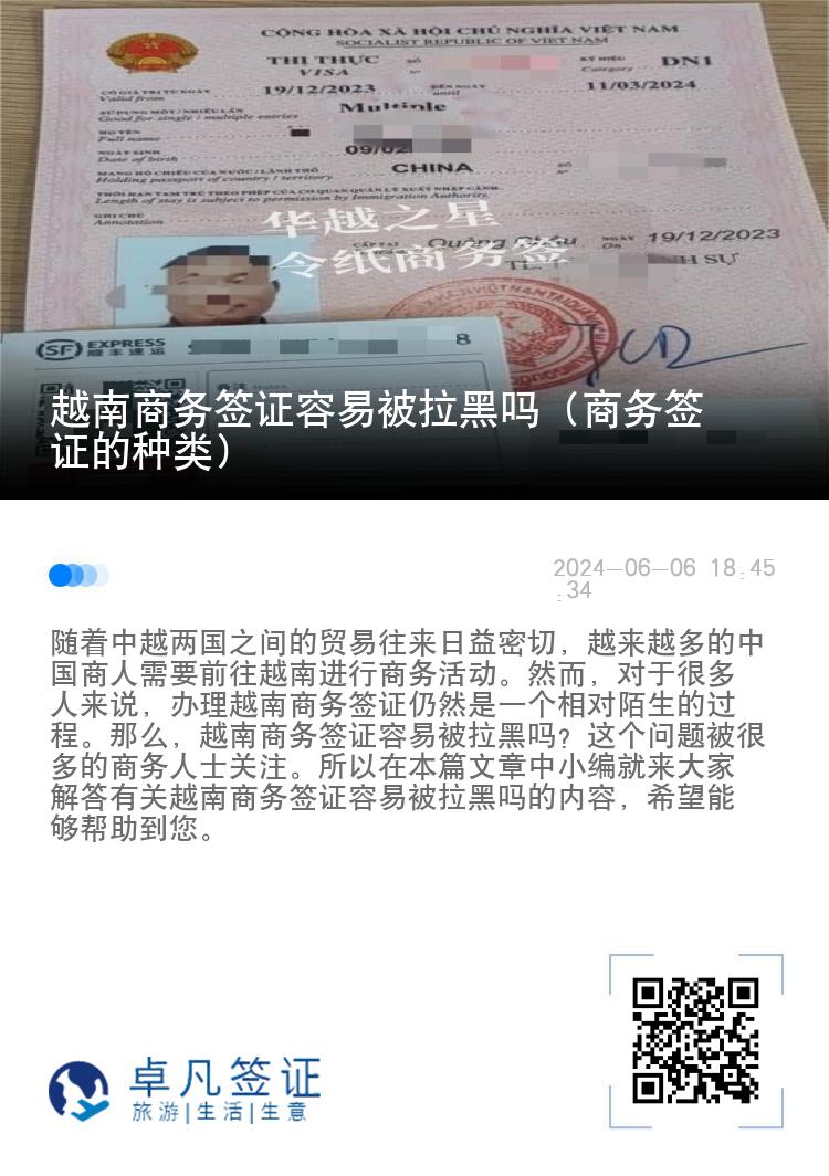 越南商务签证容易被拉黑吗（商务签证的种类）